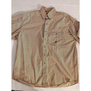 Vintage Wrangler Twenty X Button‎ Up Shirt Mens L Geometric Pattern Short Sleeve